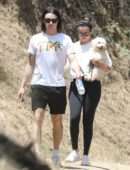 Selena Gomez Carrying a New Puppy Out for a Hike with Friends in Los Angeles