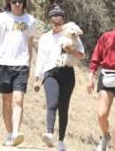 Selena Gomez Carrying a New Puppy Out for a Hike with Friends in Los Angeles