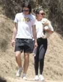 Selena Gomez Carrying a New Puppy Out for a Hike with Friends in Los Angeles