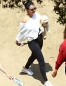 Selena Gomez Carrying a New Puppy Out for a Hike with Friends in Los Angeles
