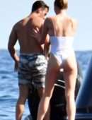 Sophie Turner in Swimsuit on a Yacht in Italy