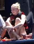 Sophie Turner in Swimsuit on a Yacht in Italy