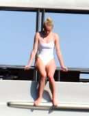 Sophie Turner in Swimsuit on a Yacht in Italy