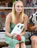 Sophie Turner taking Porky to McCarren Park in Brooklyn