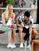 Sophie Turner taking Porky to McCarren Park in Brooklyn