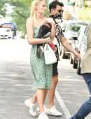 Sophie Turner taking Porky to McCarren Park in Brooklyn