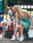 Sophie Turner taking Porky to McCarren Park in Brooklyn