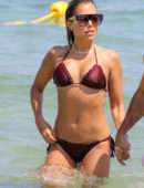 Sylvie Meis in Bikini on the Beach in Saint Tropez
