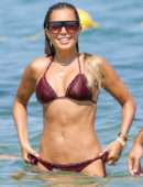 Sylvie Meis in Bikini on the Beach in Saint Tropez