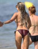 Sylvie Meis in Bikini on the Beach in Saint Tropez