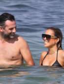 Sylvie Meis in Bikini on the Beach in Saint Tropez
