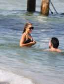 Sylvie Meis in Bikini on the Beach in Saint Tropez