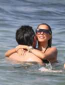 Sylvie Meis in Bikini on the Beach in Saint Tropez