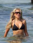 Sylvie Meis in Bikini on the Beach in Saint Tropez