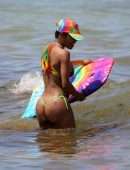 Teyana Taylor in Bikini at Beach in Miami