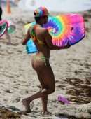 Teyana Taylor in Bikini at Beach in Miami