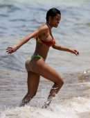 Teyana Taylor in Bikini at Beach in Miami