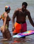 Teyana Taylor in Bikini at Beach in Miami