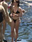 Zoey Deutch in Black Bikini in Ischia, Italy