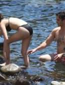 Zoey Deutch in Black Bikini in Ischia, Italy