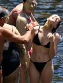 Zoey Deutch in Black Bikini in Ischia, Italy
