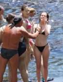 Zoey Deutch in Black Bikini in Ischia, Italy