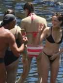 Zoey Deutch in Black Bikini in Ischia, Italy