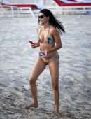 Adriana Lima Booty in Bikini on the Beach in Miami