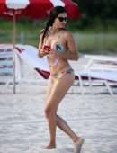 Adriana Lima Booty in Bikini on the Beach in Miami