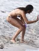 Adriana Lima Booty in Bikini on the Beach in Miami