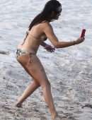 Adriana Lima Booty in Bikini on the Beach in Miami