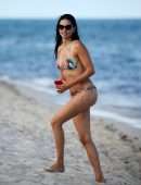 Adriana Lima Booty in Bikini on the Beach in Miami