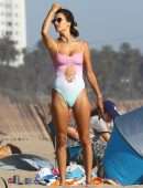 Alessandra Ambrosio in One Piece at the Beach in Santa Monica