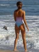 Alessandra Ambrosio in One Piece at the Beach in Santa Monica