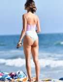 Alessandra Ambrosio in One Piece at the Beach in Santa Monica