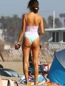 Alessandra Ambrosio in One Piece at the Beach in Santa Monica