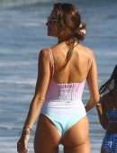 Alessandra Ambrosio in One Piece at the Beach in Santa Monica