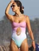Alessandra Ambrosio in One Piece at the Beach in Santa Monica