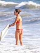 Alessandra Ambrosio in Bikini with Boyfriend Nicolo Oddi in Malibu