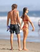 Alessandra Ambrosio in Bikini with Boyfriend Nicolo Oddi in Malibu