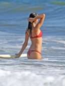 Alessandra Ambrosio in Bikini with Boyfriend Nicolo Oddi in Malibu