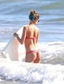 Alessandra Ambrosio in Bikini with Boyfriend Nicolo Oddi in Malibu