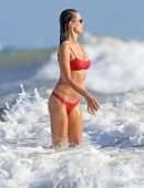 Alessandra Ambrosio in Bikini with Boyfriend Nicolo Oddi in Malibu