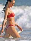 Alessandra Ambrosio in Bikini with Boyfriend Nicolo Oddi in Malibu