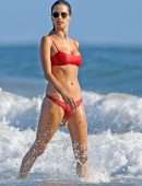 Alessandra Ambrosio in Bikini with Boyfriend Nicolo Oddi in Malibu