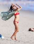 Alessandra Ambrosio in Bikini with Boyfriend Nicolo Oddi in Malibu