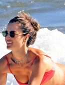 Alessandra Ambrosio in Bikini with Boyfriend Nicolo Oddi in Malibu