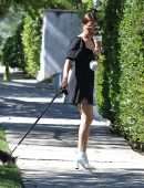 Ashley Tisdale Leggy, Walking her Dog in Los Angeles