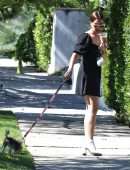 Ashley Tisdale Leggy, Walking her Dog in Los Angeles