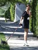 Ashley Tisdale Leggy, Walking her Dog in Los Angeles